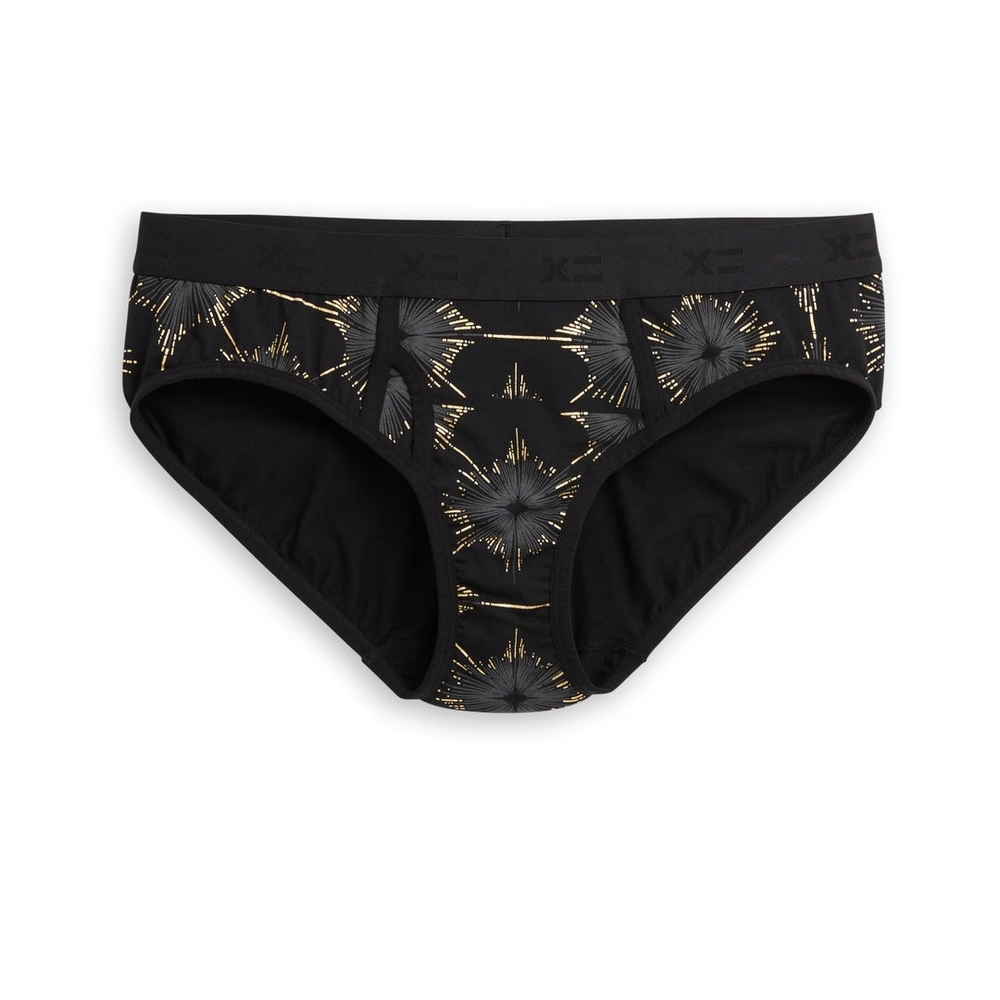 2X Black and Gold Art Deco TomboyX Iconic Briefs